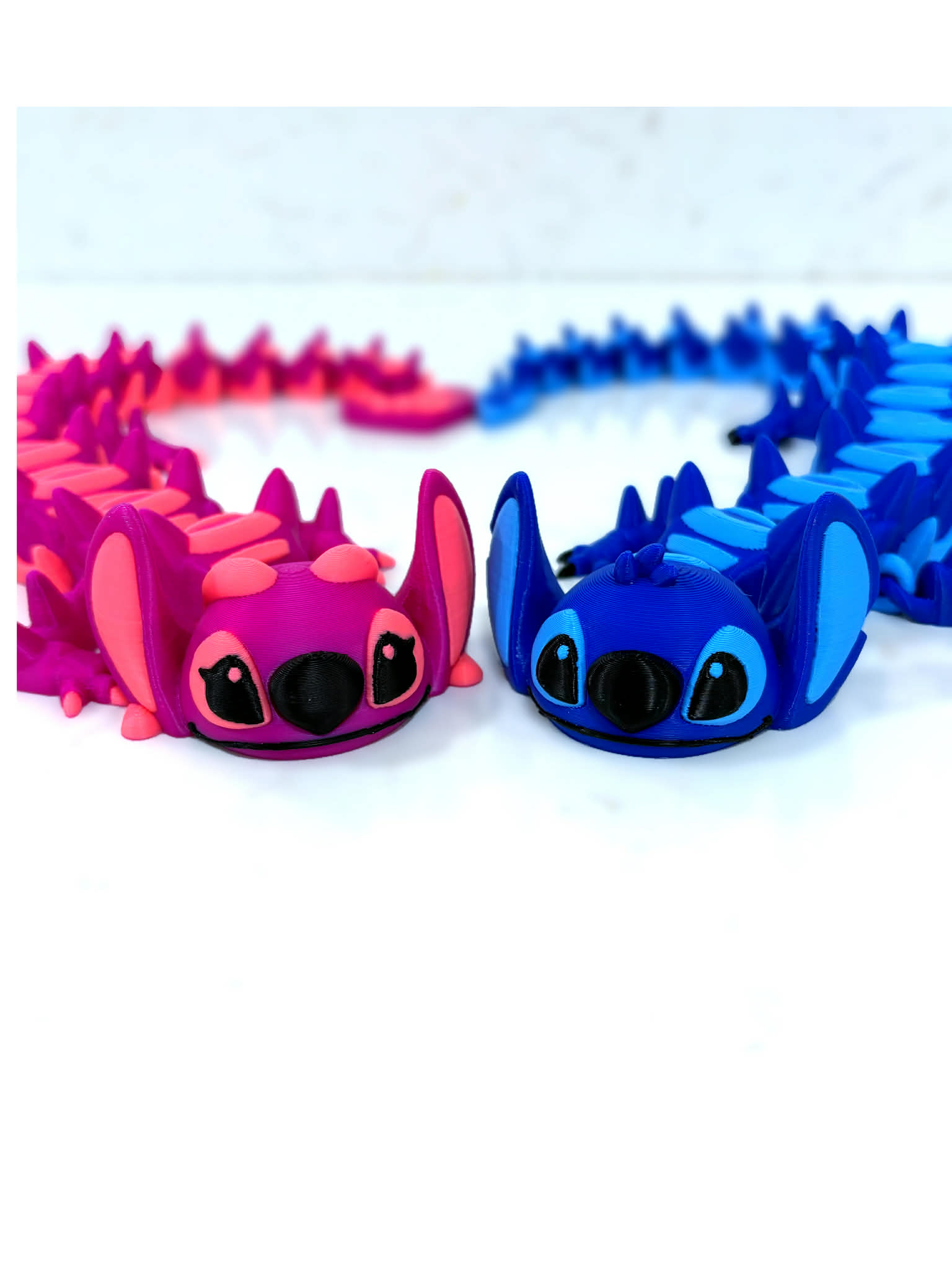 Blue & Pink Alien Dragon Pair