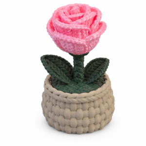 Knitted Flower with bottom container