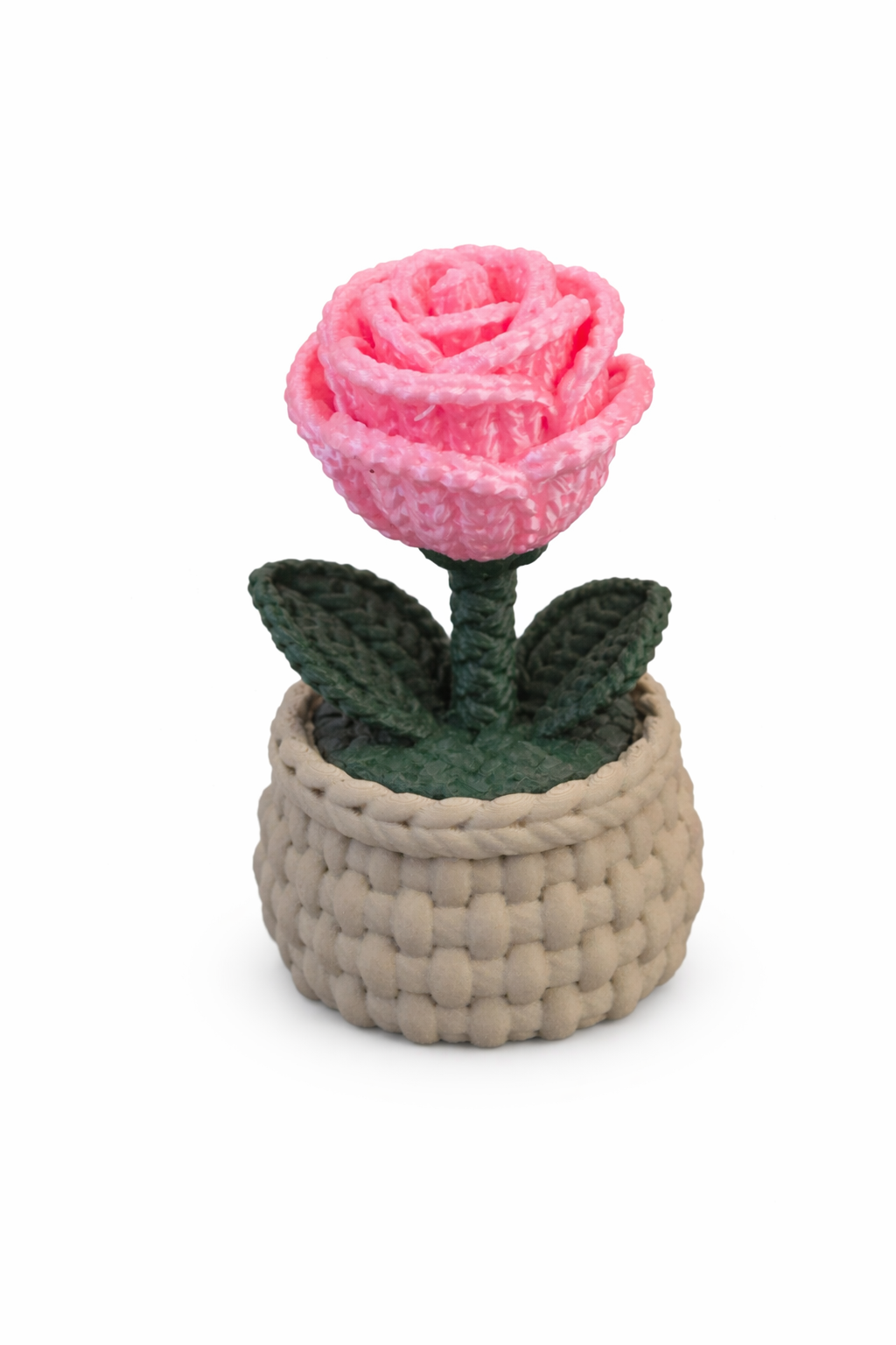 Knitted Flower with bottom container